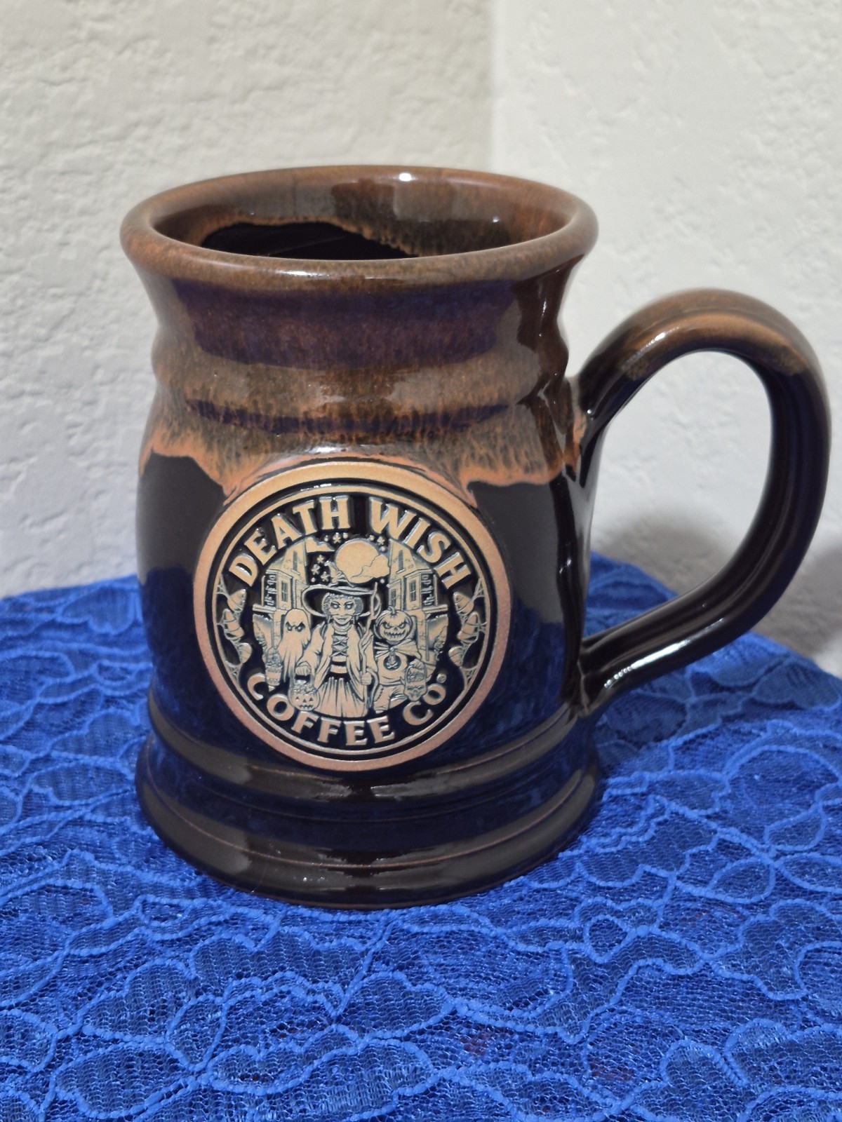 Deneen Pottery Death Wish Coffee Mug Halloween Edition Numbered Signed