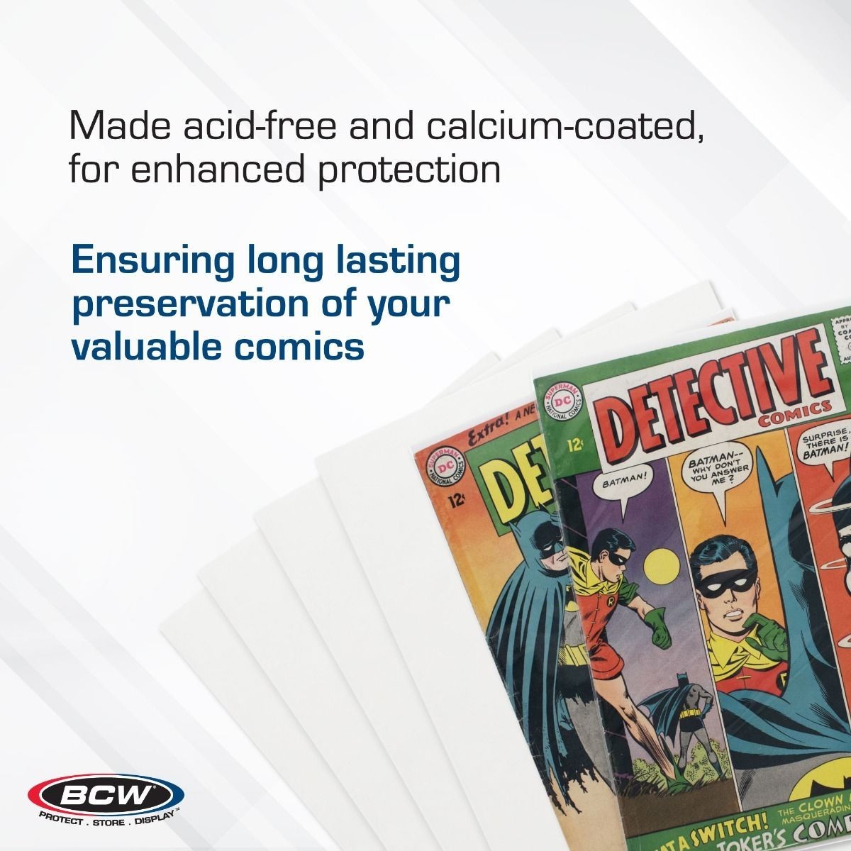 50 – BCW Silver Thick Resealable 2MIL Poly Comic Book Bags & Backing Boards