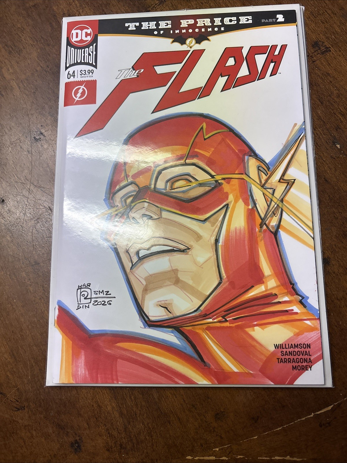 Chad Hardin Original comic art sketch cover the flash