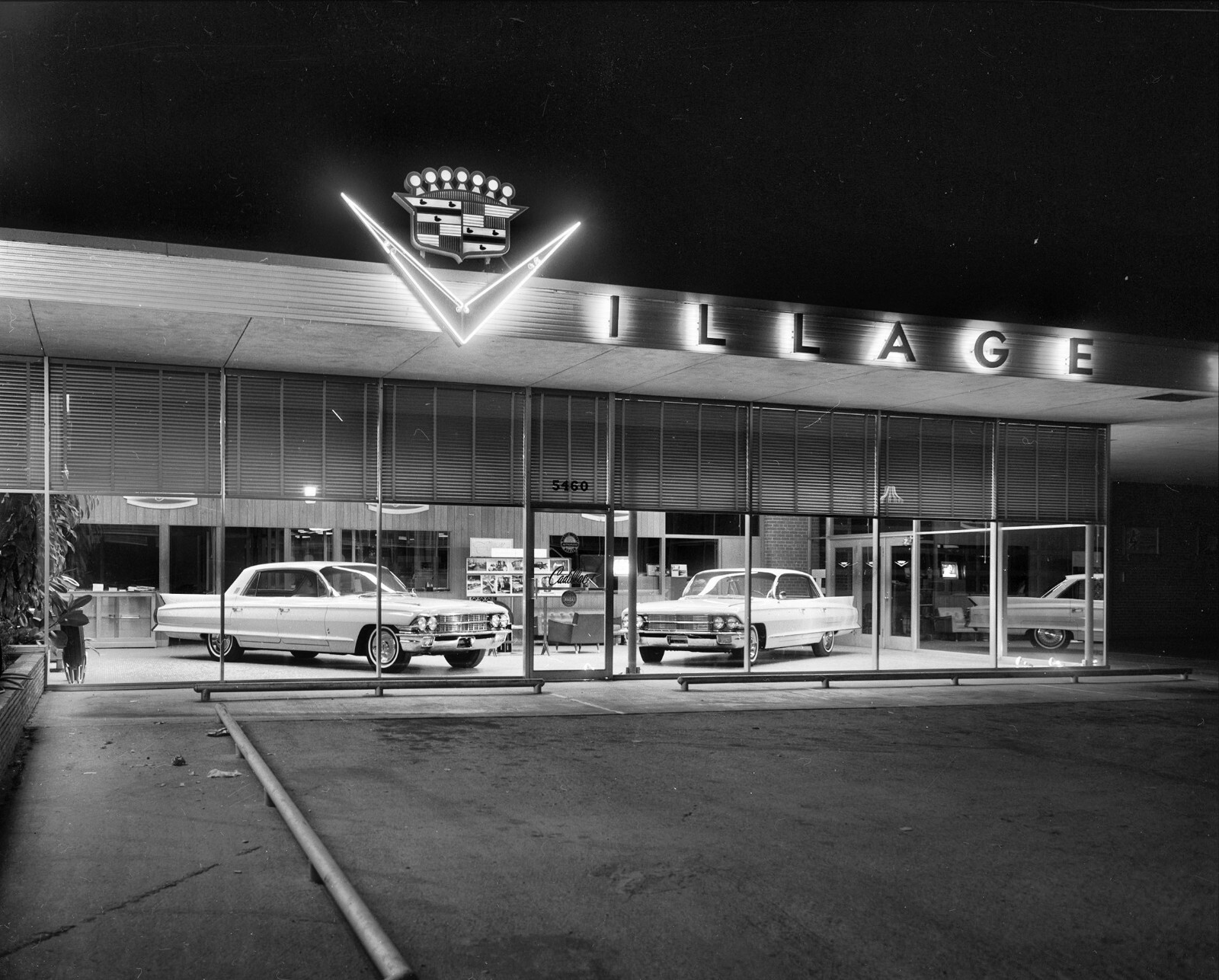 1962 Cadillac Dealer Showroom at night 8 x 10 Photograph