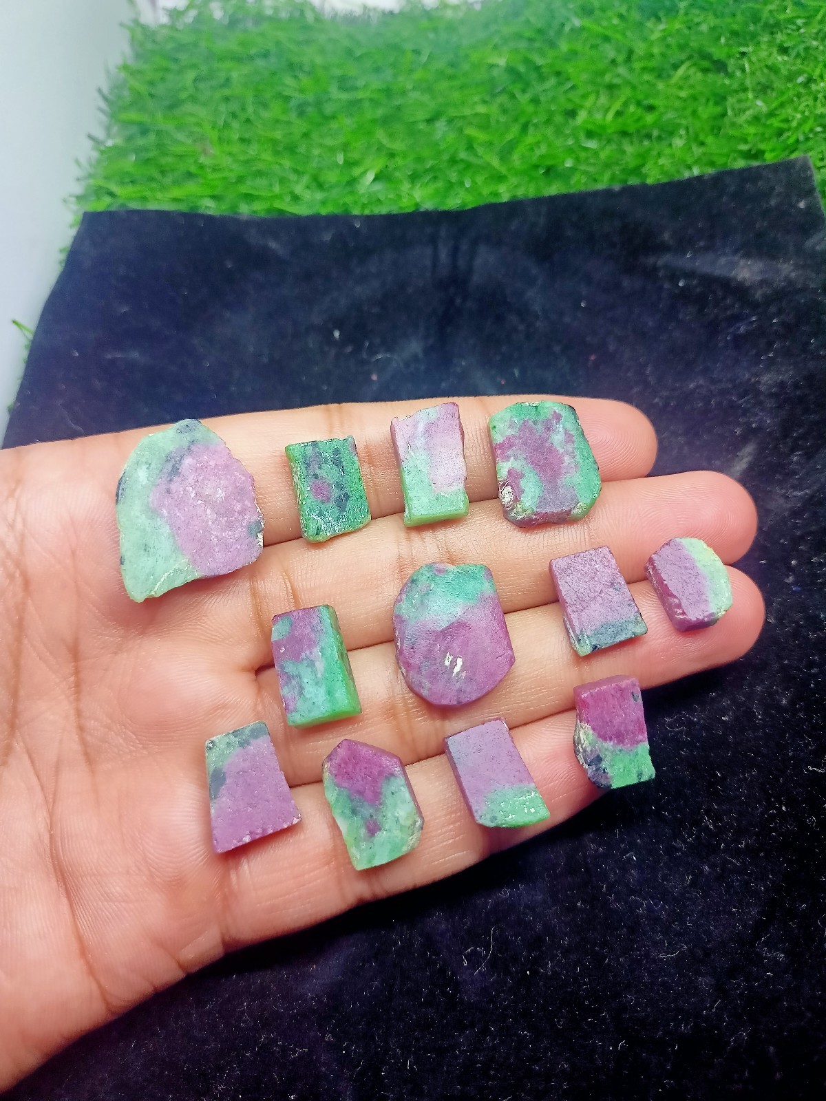 10pcs Naturals Raw Ruby In Zoisite Rough Stone Uncut High Ruby Content Collector